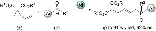 TOC graphic: Nickel-catalysed enantioselective reaction of secondary phosphine oxides and activated vinylcyclopropanes