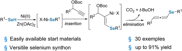 TOC graphic: Ni(II)-catalyzed nucleophilic substitution for the synthesis of allenylselenide